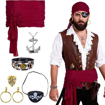 Productafbeelding van Piratenaccessoireset Middeleeuwen Verkleedkostuum Halloween Cosplay