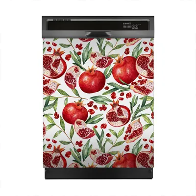 Produktbild von Magnete Dekorative 60x70 cm Küche Magnetmatte Spülmaschine - tropische Früchte Granat