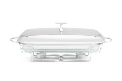 Produktbild von Stövchen Speisenwärmer Gehärtetes Glas Edelstahl Warmhaltebehälter Catering