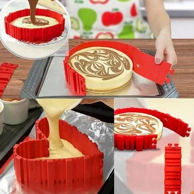 Produktbild von Jumada - Schlangenkuchenform - Flexibel - Silikon - Backform - 4 Stück - Rot