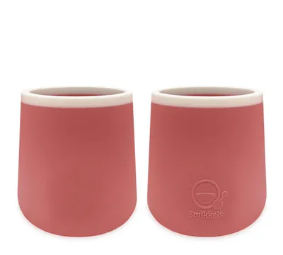 Produktbild von Smikkels Silikon Kinderbecher Set - Übungsbecher rosa Baby Kleinkind