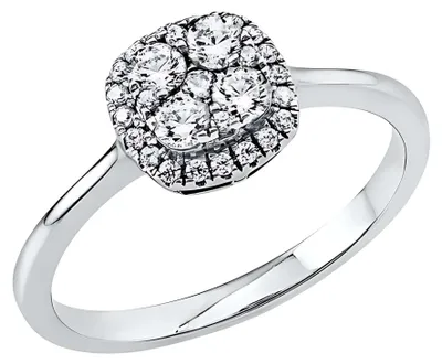 Image de Bague en or blanc 18 carats, sertie de diamants, modèle 1C535, taille 52