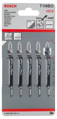 Produktbild von Stichsägeblatt T 119 BO Basic for Wood, 5er-Pack