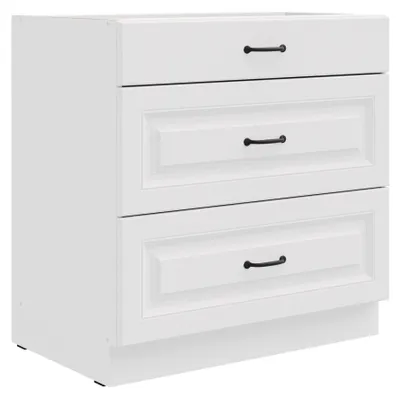 Produktbild von Küchen Unterschrank 80 cm Stilo Weiß Vollauszug Soft-Close Küche Küchenzeile