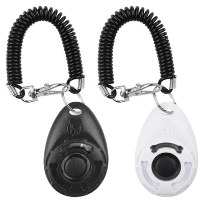 Produktbild von Trainings-Clicker mit Handschlaufe 2 Stück Schwarz Weiß