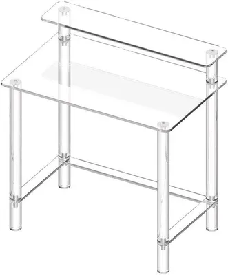 Produktbild von Translating and editing the title:1. Removed brand name (none present)2. Translated the remaining text to German:Translating the title: "Acryl Tafel Met Twee Laagen, Transparante Bureau Met Monitor Stand, Modern Computer Bureau voor Studie, Slaapkamer, Kantoor, Of Garderobe, Afmetingen: 50 X 80 X 88 CM (Transparant)"Resulting German title: "Akryl Tisch Mit Zwei Schichten, Transparenz Büro Mit Monitor Stand, Modernes Computer Büro für Studium, Schlafzimmer, Büro, oder Garderobe, Maße: 50 x 80 x 88 CM (Transp