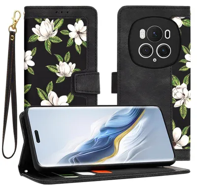 Produktbild von Techsuit FlipCraft Book Wallet Klapphülle mit Kabel für HONOR Magic6 Pro - Flowers of the Dawn