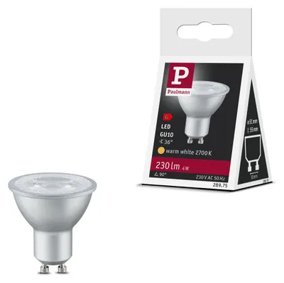 Produktbild von Paulmann 28975, 4 W, GU10, 230 lm, 15000 h, Warmweiß