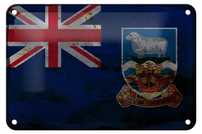 Produktbild von Blechschild Flagge FalklanSteckanschlussln 18x12cm Flag Rost