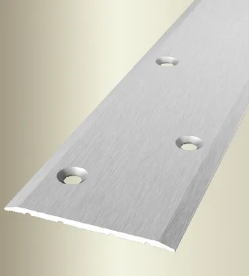 Produktbild von PROVISTON | Übergangsprofil | Breite: 60 mm | Höhe: 0 - 99 mm | Länge: 1000 mm | Aluminium eloxiert | Glatt | Silber Fein Geschliffen | Versetzt Versenkt Gebohrt
