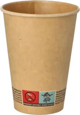 Produktbild von PAPSTAR Trinkbecher aus Pappe, braun, Ø 7 cm, 9,2 cm hoch | Folie (50 Stück)