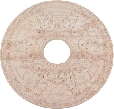 Produktbild von Holzdeckenmedaillon mit Vintage Blumen 30 cm
