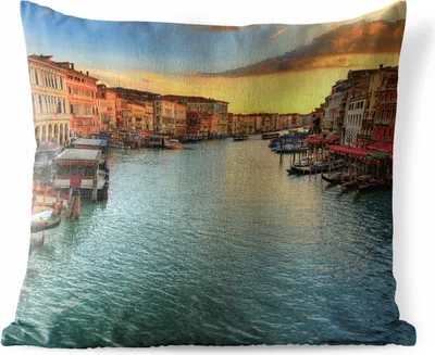 Produktbild von MuchoWow® Outdoor Kissen - Venedig am Abend - 50x50 cm - Wetterfest - Lounge Kissen - Komfortabel - Kissen mit Bild