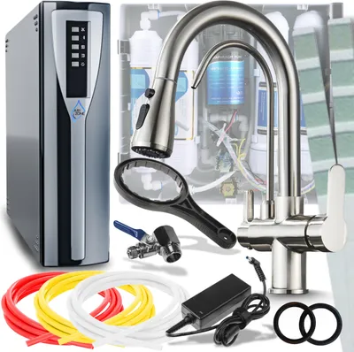 Obrázek produktu pro 3cestná kuchyňská baterie Ari Nordic s vytahovací sprškou, přípojkou pro filtr vody, otočnou výpustí 360°, černá matná