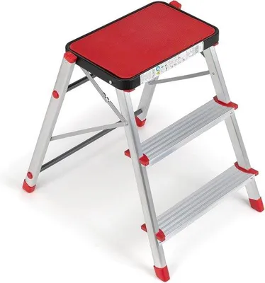 Productafbeelding van Famanu opklapbare ladder met 3 treden - aluminium, lichtgewicht en stabiel