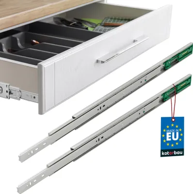 Produktbild von KOTARBAU® Schubladenschienen Vollauszug Schubladenauszug 600mm mit Selbsteinzug Stahl Schubladenschienen Softclose Auszüge Schubladenauszüge Vollauszüge Teleskopschienen Schienen für Schubladen