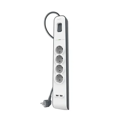 Obrázek produktu pro Belkin BSV401VF2M, 525 J, 4 AC zásuvky / AC zásuvek, Bílá, 2 m