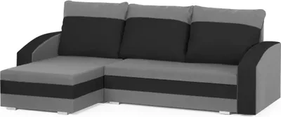 Produktbild von KING Ecksofa mit Schlaffunktion - Hellgrau/Schwarz