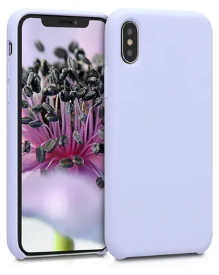 Produktbild von kwmobile Handyhülle für Apple iPhone X Hülle - Case Silikon - Kabelloses Laden - Schutzhülle Cover in Pastell Lavendel