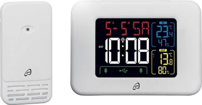 Produktbild von Auriol Funk Wetterstation mit Lüftungsempfehlung Innen/Außen Weckfunktion inkl. Frostwarnung Weiß