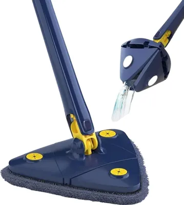 Produktbild von Trojuholníkový 360° otočný mop na podlahu so samožmýkaním (1x mop + 1x podložka z mikrovlákna) - ANGLEMOP