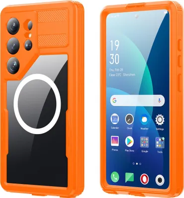 Obrázek produktu pro Voděodolné pouzdro na mobilní telefon Magsafe pro Samsung Galaxy S26 Ultra 5G 360 stupňů oranžové