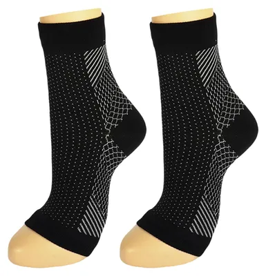 Produktbild von 1 Paar Socken gegen Plantarfasziitis, Achillessehnenentzündung, Knöchelbandage, rutschfest, feuchtigkeitsableitend, Zehenlos, Kompressionsstrümpfe für Damen und Herren