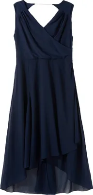 Produktbild von sheego Damen Große Größen Chiffonkleid in Wickeloptik Abendmode elegant V-Ausschnitt -