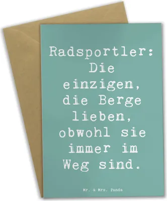Produktbild von Mr. & Mrs. Panda Grußkarte Spruch Radsport Berge - Meeresbrise - Geschenk, Einzigartige Designs, hochzeitskarten, Herausforderungen, osterkarte, Gemeinschaft, Sportler