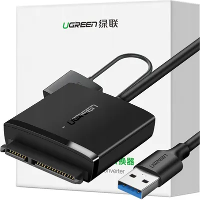Image de UGREEN Adaptateur SATA UASP Adaptateur de disque dur externe USB 3.0 Adaptateur SSD HDD SATA III compatible avec 2,5" SATA comme Samsung 860 EVO 2,5 pouces SSD SATA interne, Crucial MX500 SSD 2,5 pouces etc