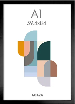 A framed poster with abstract geometric art.