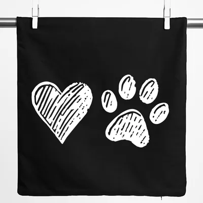 Produktbild von Huuraa Kissenbezug Herz Tapse 40x40cm Black Baumwolle Dekokissenbezug Geschenkidee
