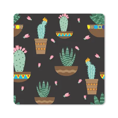 Produktbild von MuchoWow® Mauspad Mousepad Kaktus - Muster - Pflanzen 30x30 cm - Mousepads - Maus Mat - Pad - Mausunterlage - Gaming