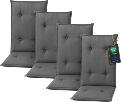 Zdjęcie produktu dla Pillows24 Poduszka na krzesła ogrodowe -120x50x8 cm / Ciemnoszary / Pikowane - Poduszka, siedzisko na krzesło, poduszka na siedzisko do mebli ogrodowych, krzesła ogrodowe