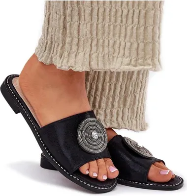 Produktbild von Damen Flache Sandalen Mit Verzierung S.Barski KV51-013 Schwarz 40