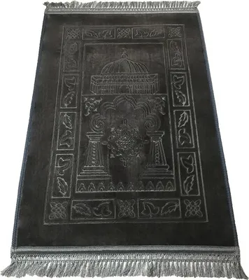 Obrázok produktu pre Modlitebný koberec Thick Soft Padded Seccade 80 X 120 cm - čierny