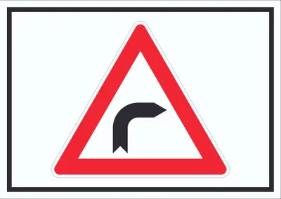 Produktbild von Schild Achtung Kurve rechts Symbol A4 (210x297mm)