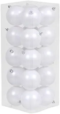 Image de Boules de Noël, 8 cm de diamètre, 20 pièces, blanches, en plastique, pour sapin de Noël