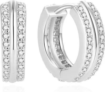 Produktbild von Runde Ohrringe aus Silber mit Zirkonia AGUC2378L