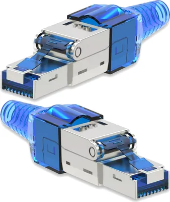 Produktbild von 2x Netzwerk Stecker CAT 7 Werkzeuglos RJ45 CAT7 Netzwerkstecker Netzwerkkabel