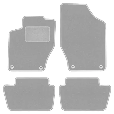 Image de Tapis de sol en moquette pour Peugeot 308 I 2007-2013 (à hayon/break/SW) – jeu de 4 pièces, gris, sur mesure – Wielganizator OSLO