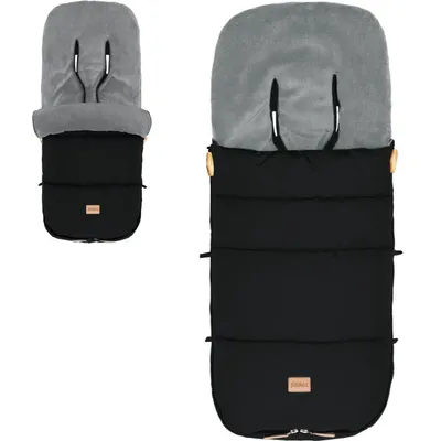 Produktbild von Winterfußsack mit  für Kinderwagen Buggy Jogger Kinder waschbar warm Fußsack Schwarz