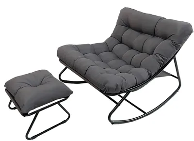 Image de Fauteuil à bascule - Fauteuil - Fauteuil relax - Fauteuil pivotant - Dossier réglable manuellement