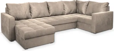 Produktbild von Masseno Ecksofa LORIVO R-S mit Schlaffunktion U-Form, Sofa mit Bettkasten, Wohnzimmersofa, Couch, Soffa, Bettsofa, Couchgarnitur- Beige, PAROS 02