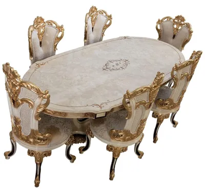 Produktbild von Elegantes Esszimmer-Set mit Esstisch und 6 stilvollen Stühlen