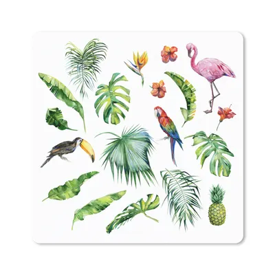 Produktbild von MuchoWow® Mauspad Mousepad Dschungel - Muster - Tiere - Blätter - Jungen - Mädchen - Kinder 30x30 cm - Mousepads - Maus Mat - Pad - Mausunterlage - Gaming