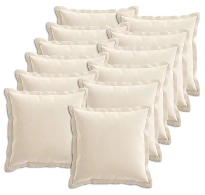 Produktbild von vidaXL Kissenbezug 12 stk. HOUTEN Creme 40 x 40 cm Chenille-Stoff