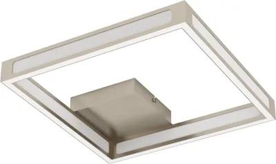 Produktbild von EGLO LED Deckenleuchte Altaflor, Deckenlampe, Wohnzimmerlampe aus Metall in Nickel-Matt und Kunststoff in Weiß, LED Küchenlampe warmweiß, 31,5 cm