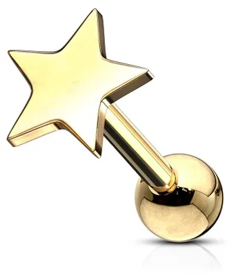 Produktbild von Helix & Tragus Ohr Piercing „Stern“ Gold