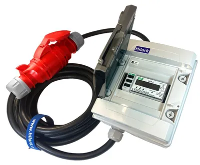 Produktbild von CEE Starkstrom-Verlängerungskabel mit Energiezähler und Phasenanzeige 32A H07RN-F 5x4mm² Baustromverteiler IP40 20m